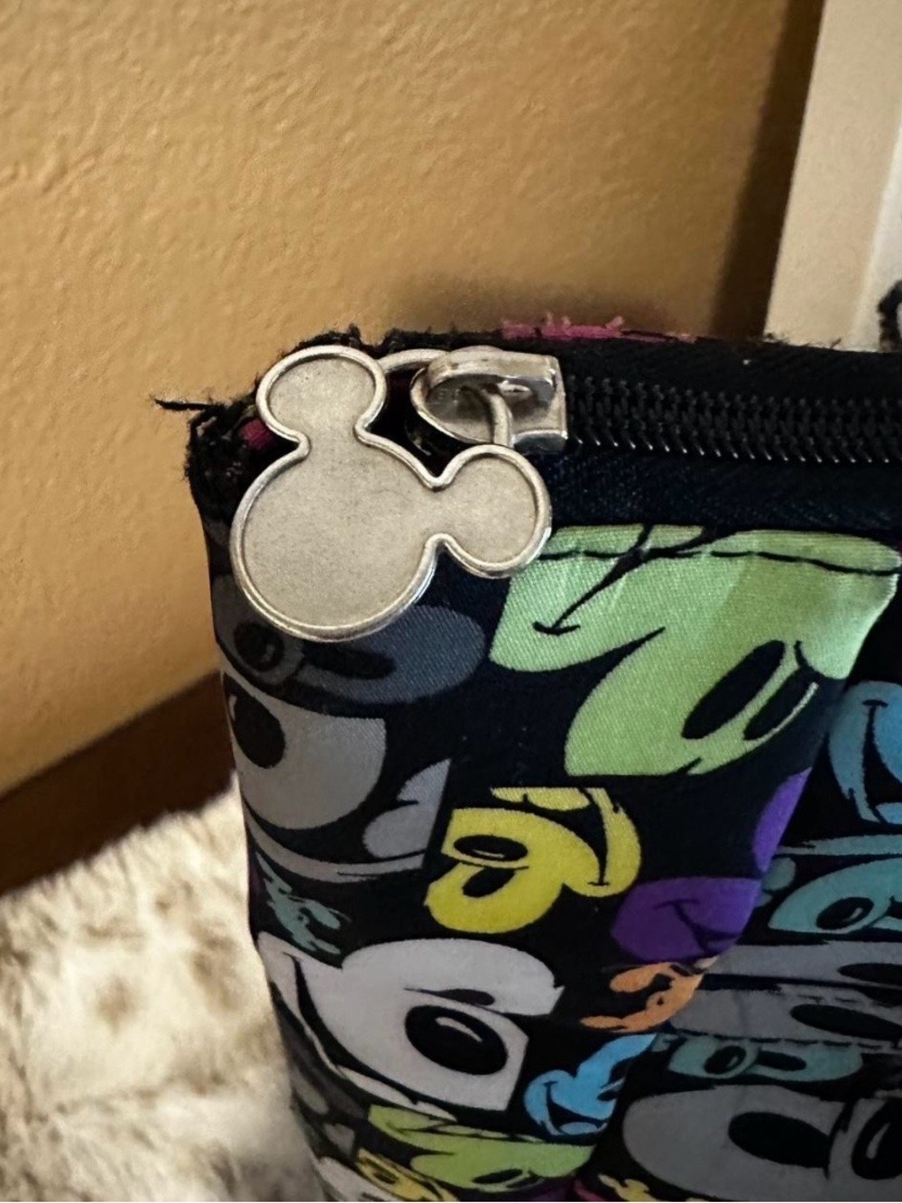 Disney Black Tote with Multicolor Mickey Faces - Picture 2 of 3